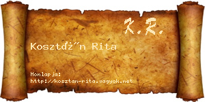 Kosztán Rita névjegykártya